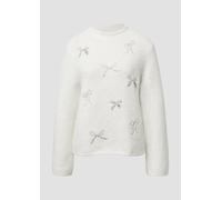 Strickpullover mit Stehkragen und Schleifen-Stickerei 48 creme 2173005.07X0.48