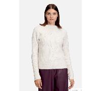 Strickpullover BETTY & CO "Damen mit Struktur", Damen, Gr. 44, weiß (bright cream melange), Strick, Obermaterial: 45% Polyester, 40% Polyacryl, 13% Polyamid, 2% Elasthan, figurumspielend normal, Pullo