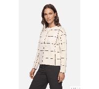 Strickpullover BETTY BARCLAY "Damen mit Jacquard", Damen, Gr. 42, beige (patch beige, braun), Strick, Obermaterial: 50% Viskose, 27% Polyamid, 23% Polyester, lässig geschnitten normal, Rundhals, Pullo