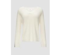 Strickpullover mit V-Ausschnitt und Kontrast-Details 42 creme 2154068.0210.42