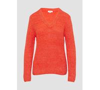 s.Oliver Red Label - Strickpullover mit V-Neck Ausschnitt orange - Gr. - 42