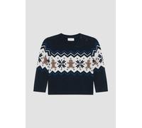 Strickpullover mit Weihnachtsmotiv 86 blau