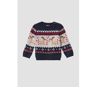 Strickpullover mit Weihnachtsmotiven 92 blau|mehrfarbig 2172013.59X3.92