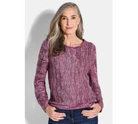 Rundhalspullover GOLDNER "Langarmoberteil im Strukturstrick", Damen, Gr. 38, pink (pink, gemustert), Obermaterial: 100% Polyacryl PAN., Modisch, figurumspielend, Pullover Rundhalspullover, U-Boot-Auss
