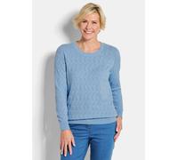 Strickpullover mit Zickzack-Zopfmuster blau 23