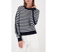 Strickpullover MONARI, Damen, Gr. 40, marine geringelt, Strick, Obermaterial: 54% Polyester, 30% Viskose, 16% Polyamid, geringelt, regular fit normal, Rundhals, Bündchen, Pullover Strickpullover, Rund