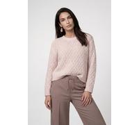 Strickpullover MONARI "Pullover Lurex", Damen, Gr. 36, rosa (hellrosa), Strick, Obermaterial: 82% Polyester, 11% Polyacryl, 4% Polyamid, 2% metallisierte Fasern, 1% Wolle, unifarben, regular fit taill