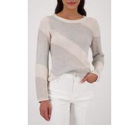 monari - Strickpullover mit Materialmix champagne beige - Gr. - 44
