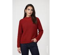 Strickpullover MONARI "Pullover Perlfang", Damen, Gr. 44, rot (autumn rot), Strick, Obermaterial: 50% Baumwolle, 50% Polyacryl, unifarben, regular fit taillenbedeckt, Rundhals, Raglanärmel Rippstrickb