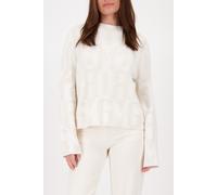 Strickpullover MONARI "Pullover Schriftenmix", Damen, Gr. 44, cashmere gemustert, Strick, Obermaterial: 35% Wolle, 30% Viskose, 25% Polyamid, 10% Polyester, gemustert, mehrfarbig, regular fit taillenb