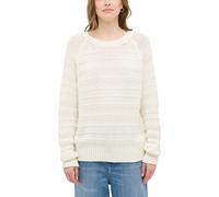 Strickpullover MUSTANG "Damen Style Silas", Damen, Gr. S, sanftes weiß, 50% Baumwolle, 50% Polyacryl, relaxed fit, Rundhals, Pullover Strickpullover (94578702-S)
