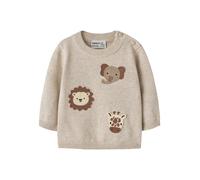 Strickpullover NAME IT "NBMHAPS LS KNIT", Herren, Gr. 62, peyote melange, Strick, Obermaterial: 100% Baumwolle, gemustert, regular fit normal, Rundhals, Rippstrickbündchen, Pullover Strickpullover, Ba