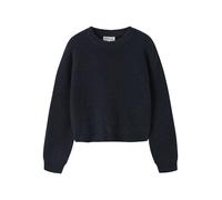 Strickpullover NAME IT "NKFHOLLY LS BOXY SHORT KNIT NOOS", Mädchen, Gr. 134/140, blau (schwarz sapphire), Strick, Obermaterial: 79% Polyester, 13% Polyacryl, 5% Wolle, 3% Elasthan, unifarben, bequem h