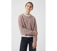 Strickpullover NAME IT "NKFHOLLY LS BOXY SHORT KNIT NOOS", Mädchen, Gr. 146/152, deauville mauve, Strick, Obermaterial: 79% Polyester, 13% Polyacryl, 5% Wolle, 3% Elasthan, meliert, unifarben, bequem