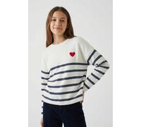 Name IT Mädchen Nkfline Ls Knit Ps Noos, Dark Sapphire, 122-128 EU