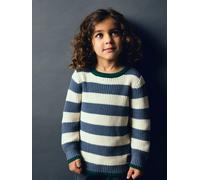 Strickpullover NAME IT "NMMNEREUS LS KNIT", Jungen, Gr. 116, blau (blau mirage), Strick, Obermaterial: 100% Baumwolle, gestreift, regular fit normal, Rundhals, Bündchen, Pullover Strickpullover, Baumw