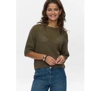 Strickpullover NÜMPH "Nümph Jumper NUMIRANDI", Damen, Gr. L, grape leaf, Obermaterial: 100% Baumwolle, Pullover (12696024-L) grape leaf