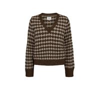 Strickpullover NÜMPH "Nümph Sweater NUBILA", Damen, Gr. L, emperador, Obermaterial: 36% Polyacryl, 23% Polyamid, 22% Wolle, 10% Polyester, 4% Alpaka, 5% Metall, Pullover Strickpullover (97167367-L) em