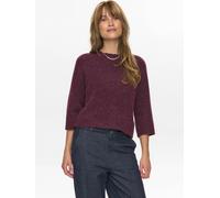 Strickpullover NÜMPH "Nümph Sweater NURIETTE", Damen, Gr. S/M, winetasting, Obermaterial: 32% Alpaka, 32% Wolle, 30% Polyamid, 6% Elasthan, Pullover Strickpullover (95394443-M) winetasting