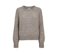 Strickpullover NÜMPH "Nümph Sweater NURIETTE", Damen, Gr. XS/S, taupe gray, Obermaterial: 32% Alpaka, 32% Wolle, 30% Polyamid, 6% Elasthan, Pullover Strickpullover (62254333-S) taupe gray