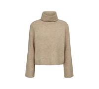 Strickpullover NÜMPH "Nümph Sweater NUWILLA", Damen, Gr. M, birch melange, Obermaterial: 30% Polyester, 28% Polyamid, 20% Wolle, 15% Polyacryl, 5% Alpaka, 2% Elasthan, Pullover Strickpullover (1422403