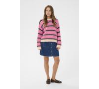 Strickpullover SAINT TROPEZ "Strickpullover OlmaSZ", Damen, Gr. M, rosa (p.nectar peony orchid stripes), Obermaterial: 70% Polyester PES. 21% Polyamid PA. 8% Wolle mw. 1% Elasthan EL., Pullover Strick