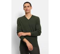 Strickpullover OLYMP "OLYMP Casual Strick", Herren, Gr. L, oliv, 100% Schurwolle, Pullover Strickpullover (88367955-L) oliv