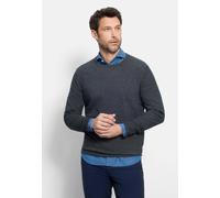 OLYMP Pullover Herren Slim Fit Rundhals Baumwolle blau, M