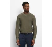 OLYMP Casual Regular Fit Pullover oliv, Strukturiert