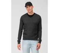 Strickpullover OLYMP "OLYMP Casual Strick", Herren, Gr. S, anthrazit, 85% Schurwolle, 15% Seide, Pullover Strickpullover (41831626-S) anthrazit