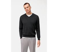 OLYMP Pullover Herren Regular Fit V-Ausschnitt Merinowolle grau, S