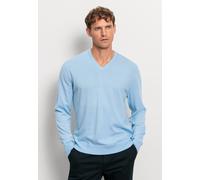 Strickpullover OLYMP "OLYMP Casual Strick, Pullover", Herren, Gr. XL, blau (hellblau), 100% Schurwolle, Pullover Strickpullover (43519222-XL) hellblau