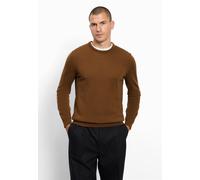 Strickpullover OLYMP "OLYMP Casual Strick, Pullover", Herren, Gr. XXL, schlamm, 100% Schurwolle, Pullover Strickpullover (30763950-XXL) schlamm
