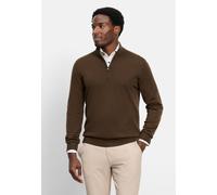 Strickpullover OLYMP "OLYMP Casual Strick, Regular Fit", Herren, Gr. M, braun (schwarz, braun), 100% Schurwolle, Pullover Strickpullover (54289562-M) schwarz, braun