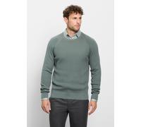 Strickpullover OLYMP "OLYMP Casual Strick, Regular Fit", Herren, Gr. M, grün, 89% Baumwolle, 11% Polyamid, Pullover Strickpullover (69589533-M) grün