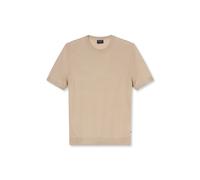 OLYMP Casual Regular Fit Halbarmpullover beige, Einfarbig