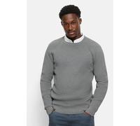 Strickpullover OLYMP "OLYMP Level Five Strick, Pullover Rundhals", Herren, Gr. 3XL, grau, 89% Baumwolle, 11% Polyamid, Pullover Strickpullover (12089343-XXXL) grau