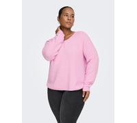 Strickpullover ONLY CARMAKOMA "CARCAMILLA V-NECK L/S PULLOVER KNT NOOS", Damen, Gr. L, pink lady, Strick, Obermaterial: 74% Polyacryl, 24% Polyester, 2% Elasthan, unifarben, normal, V-Ausschnitt, Pull
