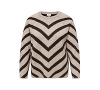 Strickpullover ONLY CARMAKOMA "CARELIZA L/S PULLOVER KNT NOOS", Damen, Gr. S, braun (string detail:coffee bean), Strick, Obermaterial: 81% Polyacryl, 19% Polyester, normal normal, Rundhals, Pullover S