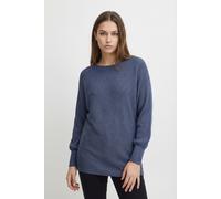 Strickpullover ONLY CARMAKOMA "CARNEW ADALINE LIFE L/S PULLOVER KNT", Damen, Gr. M, blau (vintage indigo), Strick, Obermaterial: 80% Viskose, 20% Nylon, unifarben, normal normal, Rundhals, Pullover St