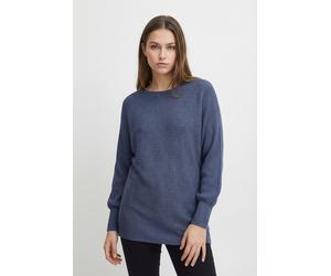 Strickpullover ONLY CARMAKOMA "CARNEW ADALINE LIFE L/S PULLOVER KNT", Damen, Gr. M, vintage indigo, Strick, Obermaterial: 80% Viskose, 20% Nylon, unifarben, normal normal, Rundhals, Pullover Strickpul