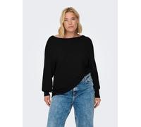 Strickpullover ONLY CARMAKOMA "CARNEW ADALINE LIFE L/S PULLOVER KNT", Damen, Gr. S, schwarz, Strick, Obermaterial: 80% Viskose, 20% Nylon, unifarben, normal normal, Rundhals, Pullover Strickpullover,