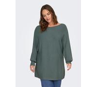 Strickpullover ONLY CARMAKOMA "CARNEW ADALINE LIFE L/S PULLOVER KNT", Damen, Gr. XL, grün (balsam grün), Strick, Obermaterial: 80% Viskose, 20% Nylon, unifarben, normal normal, Rundhals, Pullover Stri