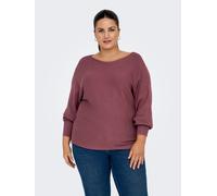 Strickpullover ONLY CARMAKOMA "CARNEW ADALINE LIFE L/S PULLOVER KNT", Damen, Gr. XL, rose braun, Strick, Obermaterial: 80% Viskose, 20% Nylon, unifarben, normal normal, Rundhals, Pullover Strickpullov
