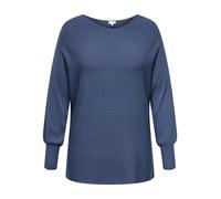 Strickpullover ONLY CARMAKOMA "CARNEW ADALINE LIFE L/S PULLOVER KNT", Damen, Gr. XL, vintage indigo, Strick, Obermaterial: 80% Viskose, 20% Nylon, unifarben, normal normal, Rundhals, Pullover Strickpu