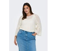 ONLY Carmakoma Damen Carnola Life 3/4 KNT Noos Pullover, Cloud Dancer, XL EU