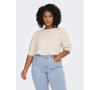 Strickpullover ONLY CARMAKOMA "CARRICA LIFE 2/4 PULLOVER KNT NOOS", Damen, Gr. S, birch detail:melange, Strick, Obermaterial: 93% Polyester, 4% Nylon, 3% Elasthan, meliert, regular fit normal, Rundhal