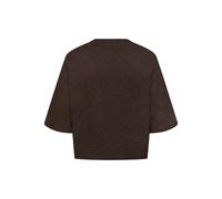 Strickpullover ONLY CARMAKOMA "CARSIMONI 3/4 PULLOVER KNT NOOS", Damen, Gr. S, braun (coffee bean detail:melange), Strick, Obermaterial: 74% Polyacryl, 24% Polyester, 2% Elasthan, meliert, regular fit