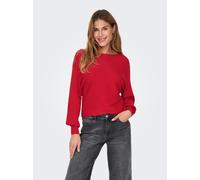 Strickpullover ONLY "ONLADALINE L/S SHORT PULLO KNT NOOS", Damen, Gr. M, goji berry, Strick, Obermaterial: 80% Viskose, 20% Nylon, unifarben, regular fit normal, U-Boot-Ausschnitt, Rippstrickbündchen,