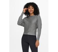 ONLY Damen Strickpullover OnlAdaline Life kurzer Damenpulli mit Rippmuster 15226298 medium Grey Melange M
